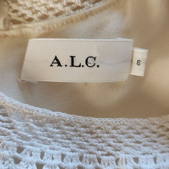 A.L.C. Allie Crochet Insert Crepe Dress Size 6 - Picture 6 of 6